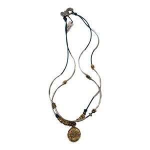 Gold,‎ Silver, Turquoise Necklace